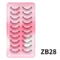 10 Paare Künstliche Wimpern Natürliche Lange Falsche Wimpern Rosa Palette Make-up - 10 Paare (ZB28)