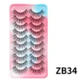10 Paare künstliche Wimpern natürlicher Look Make-up Stil flauschige weiche Wimpern ZB34 - 10 Paare (ZB34)