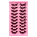 10 Paare Künstliche Wimpern Natürliche Dicke Lange L-Schwung Fake Lashes Make-up Set - LD04 Stil