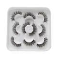 Spitze falsche Wimpern Set, dicke fluffige Manga Stil Wimpern auf weisser Schale, Make-up Tool. - Wispy Voluminöser Stil (DSD11)