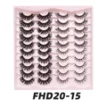 20 Paar Künstliche Wimpern Set Voluminöse Flauschige Nerzwimpern Make-up Beauty Werkzeug - FD20-15