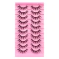 10 Paar Künstliche Wimpern L Schwung Dicht Natürlich Lange Dramatische Make-up Werkzeuge - LD02 Stil