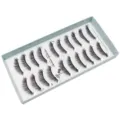 10 Paare Handgemachte Künstliche Wimpern Natur Lang Dicht Make-up Werkzeug Set - Natürlicher Dicker Stil (W010)