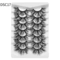 Detailansicht von fluffigen langen künstlichen Wimpern ordentlich auf weißem Tablett. - Struppiger Langer Stil (DSC17) / 7 Paare Set