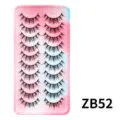 10 Paar Falsche Wimpern Natuerlicher Look Make-up Falsche Wimpern mit Farbverlauf ZB52 - 10 Paare (ZB52)