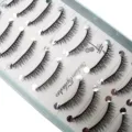 10 Paar künstliche Wimpern natürliche dichte geschwungene Set für tägliches Make-up Augen - Natürlicher Dicker Stil (W011)