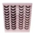 20 Paar Künstliche Wimpern Russische Locke Volumen Fake Lashes Make-up Display Set - Stil H005 / 20 Paar Rosa Stufentablett