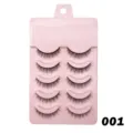 5 Paar künstliche Wimpern natürliche Wimpernverlängerung mit rosa Tablett Make-up Set - Rosa 5 Paare (001) / 5 Paar Set