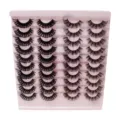 20 Paar DD Schwung Falsche Wimpern Set mit Rosa Tablett Volumen Make-up Stile - Stil H006 / 20 Paar Rosa Stufentablett