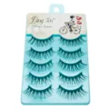 5 Paar künstliche Wimpern natürliche lange dicke geschwungene Wimpern Make-up Beauty Set - 5 Paare (Grün)