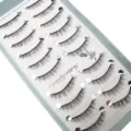Handgemachte künstliche Wimpern 10 Paar gemischt natürlich dicht geschwungener Look. - Natürlicher Dicker Stil (W012)