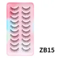 10 Paar falsche Wimpern natürlicher Look weiche und leichte Wimpernschale ZB15 - 10 Paare (ZB15)