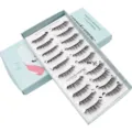 10 Paare gemischte künstliche Wimpern natürlich dicht geschwungen Handarbeit Make-up Schönheit - Natürlicher Dicker Stil (W013)