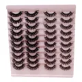 20 Paar Künstliche Wimpern Russische Locke Dramatisches Volumen Make-up Schönheits-Tool - Stil H008 / 20 Paar Rosa Stufentablett