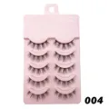 Natürliche 5 Paar künstliche Wimpern in rosa Kunststoffschale Variante, leicht und bequem. - Rosa 5 Paare (004) / 5 Paar Set