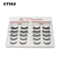 Magnetic false eyelashes set with 10 pairs, eyeliner and applicator tool for easy daily makeup use - Horizontal Row Magnetic Eyelashes (CT103)