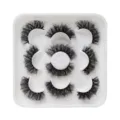 Flauschiges künstliches Wimpernset, dichter dramatischer Volumen-Look in weißer Aufbewahrungsbox. - Wispy Voluminöser Stil (DSD18)