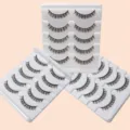 Künstliche Wimpern Set Natur Schwarz 5 Paar Russische Locke Variante Plastikschale - F6 Stil / 5 Paar Set