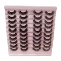 20 Paar Falsche Wimpern Volumen Flauschige Lockige Künstliche Wimpern mit Rosa Tablett - Stil H009 / 20 Paar Rosa Stufentablett