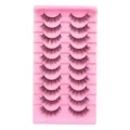 10 Paar künstliche Wimpern natürliche lange Wimpernverlängerung rosa Tablett Make-up - LD08 Stil