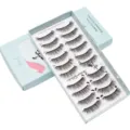 10 Paar handgemachte künstliche Wimpern natürlicher dichter Mix Make-up Werkzeuge - Natürlicher Dicker Stil (W016)