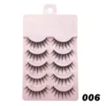 5 Paare natürliche künstliche Wimpern im Set mit rosa Schale für den leichten Alltag. - Rosa 5 Paare (006) / 5 Paar Set