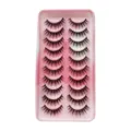 10 Paar Falsche Wimpern Rosa Schale Natürlicher Look Cosplay Augen Wimpern Make-up Variante - 10 Paare (SA203) / Schwarz