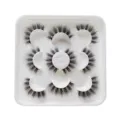 Flauschige Büschel-Wimpern-Set mit weißer Aufbewahrungsschale für Make-up-Looks. - Wispy Voluminöser Stil (DSD20)