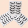 Falsche Wimpern Set Variante, Mehrfachtpackung mit weissen Schalen, dramatischer Schwung. - F8 Stil / 5 Paar Set