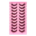 10 Paar künstliche Wimpern L Schwung natürlich dicht Fake Wimpern mit rosa Schale Variante - LD11 Stil