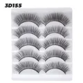 5 Paar Packung 3D künstliche Wimpern natürliches Volumen weiche schwarze Wimpern Set. - 5 Paare 3D155
