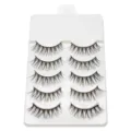 5 Paar künstliche Wimpern natürliche lange weiche voluminöse schwarze Make-up-Wimpern - 5 Paare (Weiß-Kein Logo)