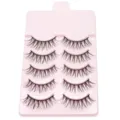 5 Paare Künstliche Wimpern Messy Stil Süßigkeiten Farbe Rosa Schale Natürliche Volumen Wimpern - 5 Paare (Rosa-Kein Logo)