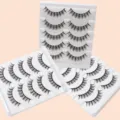 Künstliche Wimpern Set Multipack weicher natürlicher Look Make-up Zubehör neu - F10 Stil / 5 Paar Set