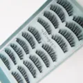 DINGSEN 10 Paare 3D handgemachte künstliche Wimpern natürliche dicke geschwungene Wimpern - Handgefertigter Natürlicher Stil (3D-157)