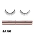 Wiederverwendbare magnetische Wimpern mit roségoldenem Applikatorröhrchen, natürlicher Look. - Natürlicher Langer Stil (SA101)