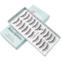 10 Paare handgemachte künstliche Wimpern Set natürlich dick lockig weich im Geschenkset - Natürlicher Dicker Stil (W020)