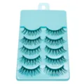 5 Paar künstliche Wimpern natürlicher unordentlicher Stil Süßigkeiten Farbe Verpackung Make-up Werkzeug - 5 Paare (Grün-Kein Logo)