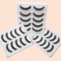 Multipack künstliche Wimpern Set weich natürlicher Look leicht wiederverwendbare Wimpern - F11 Stil / 5 Paar Set