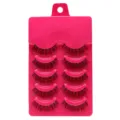 5 Paar Bonbon Farbe Falsche Wimpern Feen Stil Unordentlich Weiches Make-up Werkzeug - 5 Paare (Wassermelonenrot-Kein Logo)