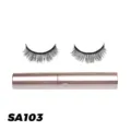 Magnetische künstliche Wimpern Set mit roségold Eyeliner Tubus natürlicher Look SA103 - Lockiger Dichter Stil (SA103)