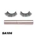 Magnetische künstliche Wimpern Set mit natürlichem Look und Eyeliner Tube für einfaches Make-up. - Simulierter Schwarzer Langer Stil (SA106)