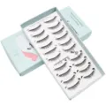 10 Paare handgemachte künstliche Wimpern natürliche dichte geschwungene Make-up Set - Natürlicher Dicker Stil (W025)