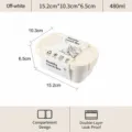 Compacte 480ml kunststof lunchbox met vakken, lekvrije bento-container voor werk en school. - 480ml Melkwit
