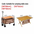 Outdoor camping table size guide and roll-up table specs for waterproof picnic table covers. - M