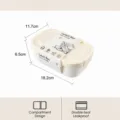 Magnetronbestendige bento-lunchbox met vakken en afsluitbaar deksel in romige witte kleur. - 780ml Melkwit