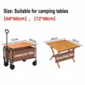 Compact outdoor camping roll-up table and wagon board table, portable folding size 60x60cm. - S