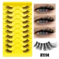 10 Paar Halbe Künstliche Wimpern Unsichtbares Band Natürliche Augen Make-up Wimpern - Halb Angelschnur Stil (XYJ14) / 10 Paare Set