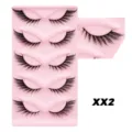 5 Paar Katzenauge Falsche Wimpern Natürliche Dicke Flauschige Wimpern Make-up Schale Set - Reguläres Tablett Baumwollfadenband (XX2)