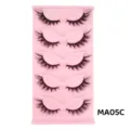 5 Paar künstliche Wimpern Cat Eye geschwungen dichte Make-up Wimpern Variante Stk. - Großes Augentablett (MA05C)